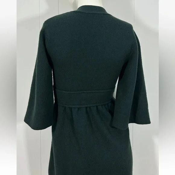 VTG UNITED COLORS of BENETTON emerald green wool open cardigan robe sz M - italy - Picture 6 of 8